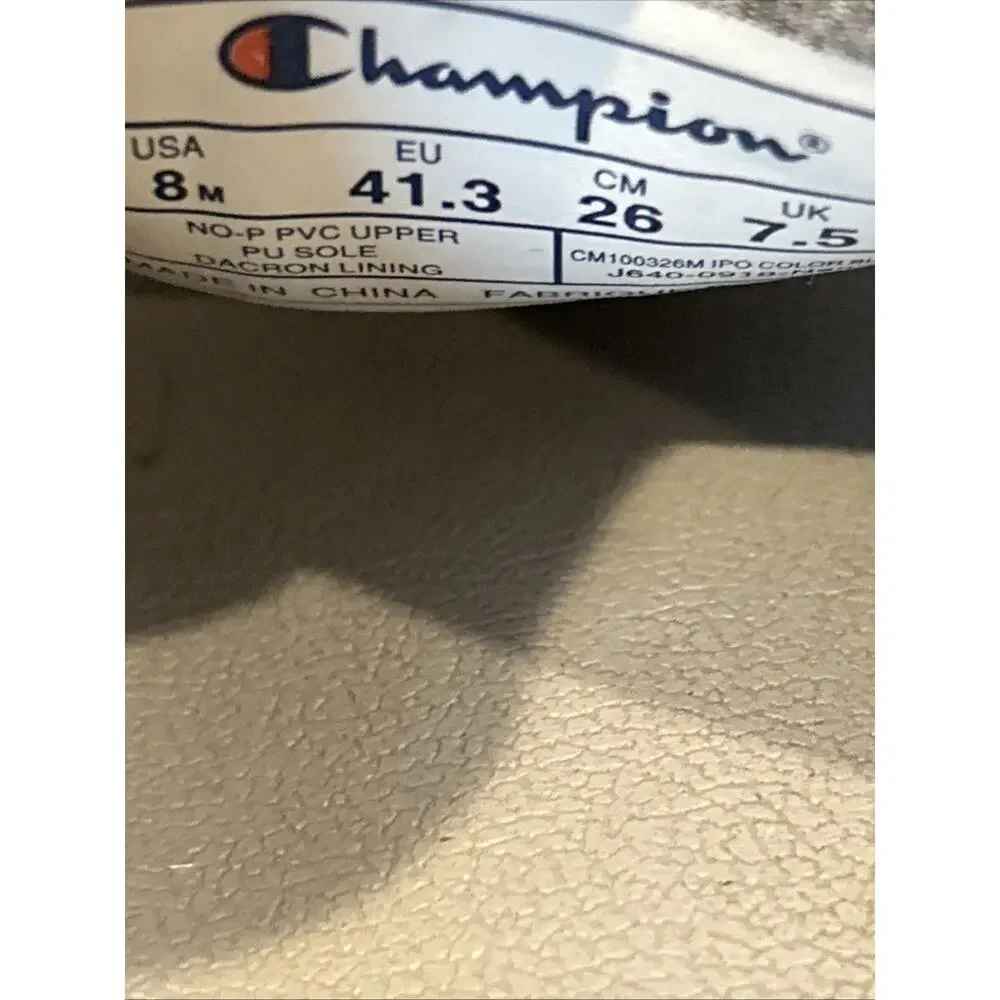 Champion Slide IPO Slides Black Gray Pink Men's SZ 8m